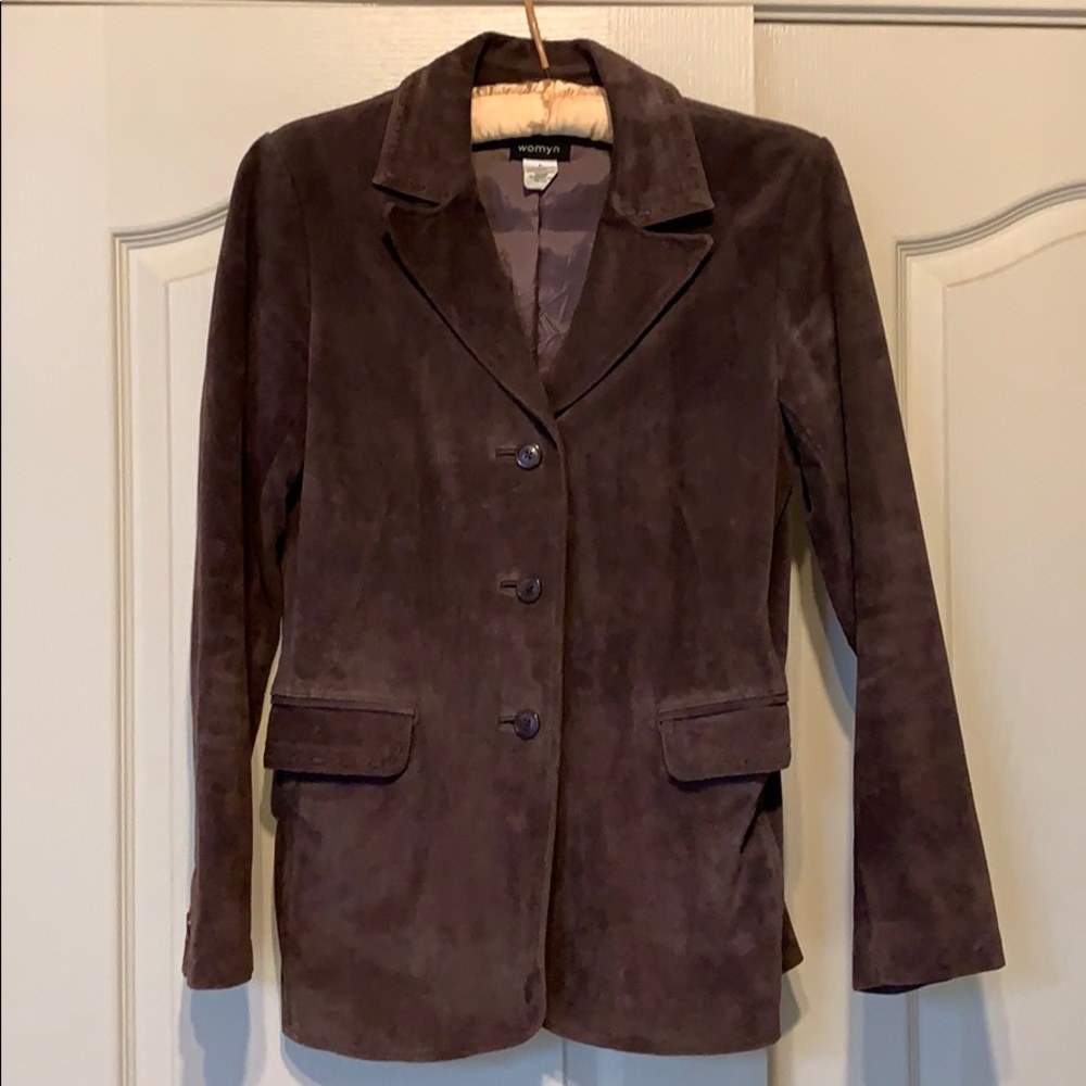 Suede Purple Leather Jacket for Women